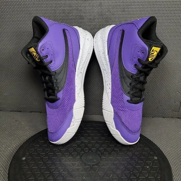 Puma Triple Mid Splatter Basketball Shoes Youth Sz 6.5 Purple Trainers Sneakers