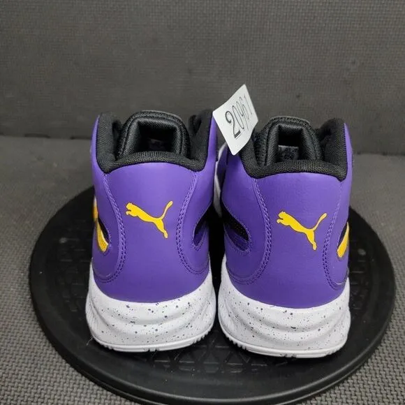 Puma Triple Mid Splatter Basketball Shoes Youth Sz 6.5 Purple Trainers Sneakers