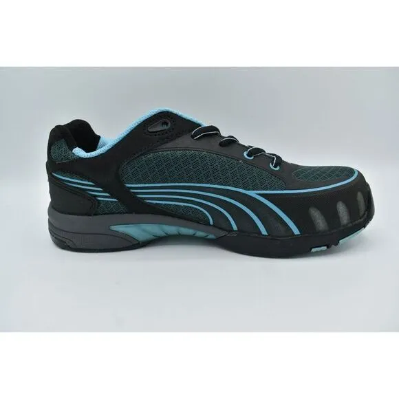 Puma Womens Size 7 Fuse Motion SD Low Black Blue Steel Toe Safety Shoes