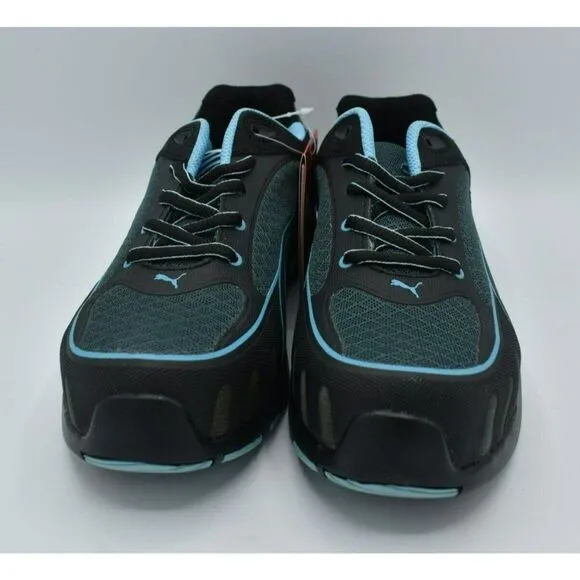 Puma Womens Size 7 Fuse Motion SD Low Black Blue Steel Toe Safety Shoes
