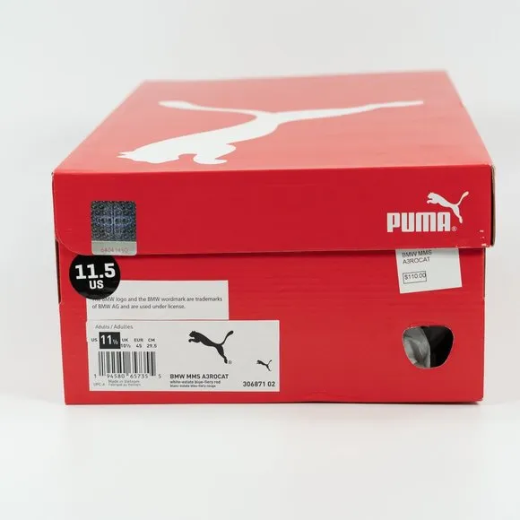 Puma x BMW MMS A3ROCAT 'White' 306871-02 Leather Racing Sneakers size 9 - 14