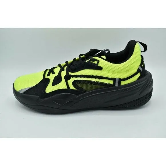 Puma Mens Size 11 RS Dreamer Safety Yellow Puma Black Basketball Shoes Sneakers