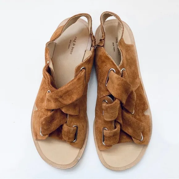 Rag &amp; Bone corset brown suede sandals