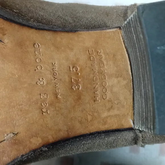Rag &amp; Bone Goodyear Brown Suede Chelsea Ankle Boots Size 7.5