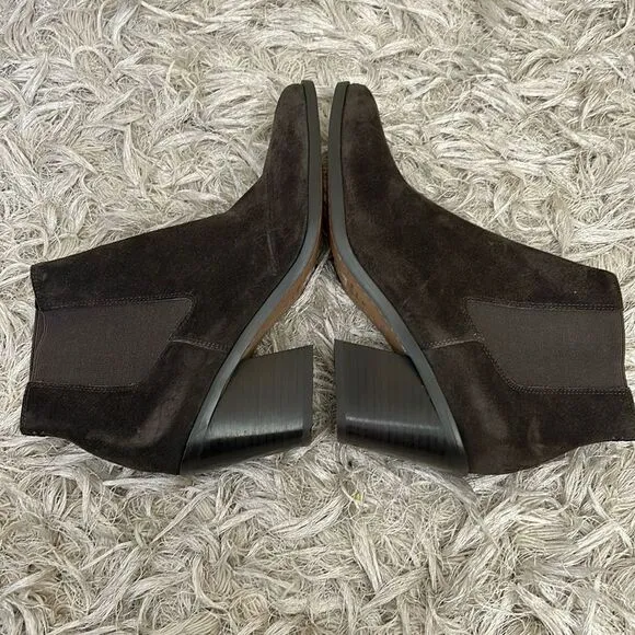Rag &amp; Bone Razor Suede Western Chelsea Ankle Boots in Asphalt $495 size 8.5