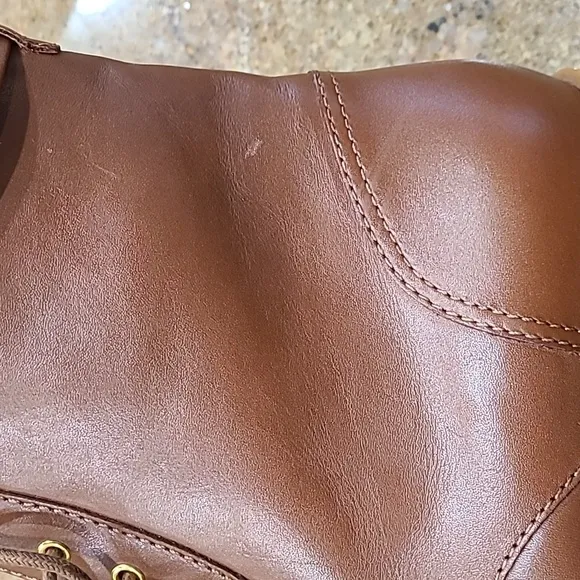 RALPH LAUREN BROWN CAMMIE LACE-UP LEATHER BOOTS NEW