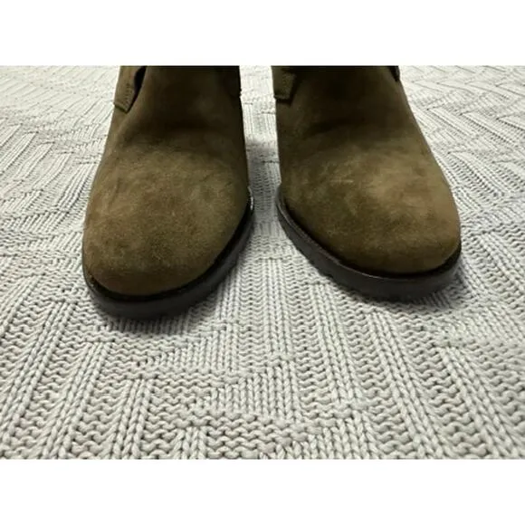 Ralph Lauren purple label brown suede heeled ankle booties size 8