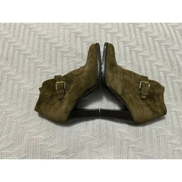 Ralph Lauren purple label brown suede heeled ankle booties size 8