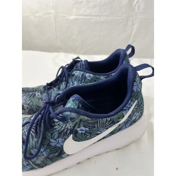 Rare Nike Roshe One Flower Print Hawaiian Blue Sneakers Shoes Mens Sz 11