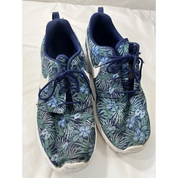 Rare Nike Roshe One Flower Print Hawaiian Blue Sneakers Shoes Mens Sz 11