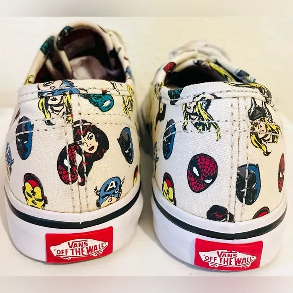 RARE🔥 VANS x Marvel Super Heros HEADS Authentic Sneakers Skateboarding 9.5 K