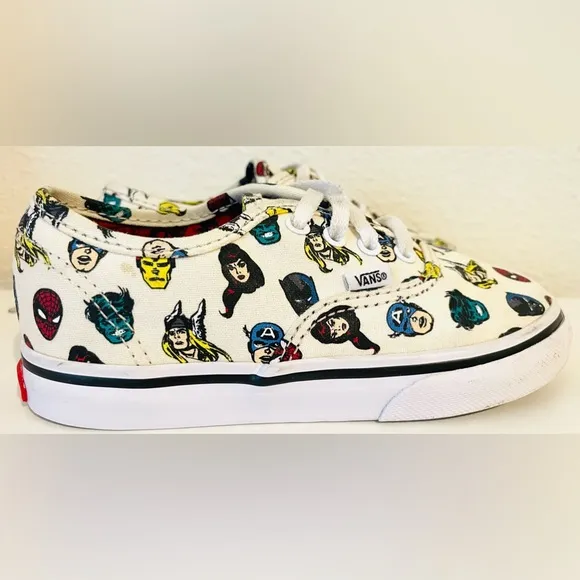 RARE🔥 VANS x Marvel Super Heros HEADS Authentic Sneakers Skateboarding 9.5 K