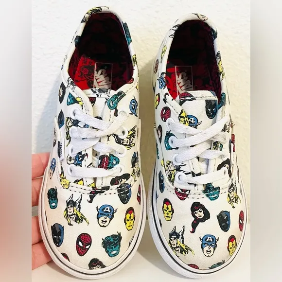 RARE🔥 VANS x Marvel Super Heros HEADS Authentic Sneakers Skateboarding 9.5 K