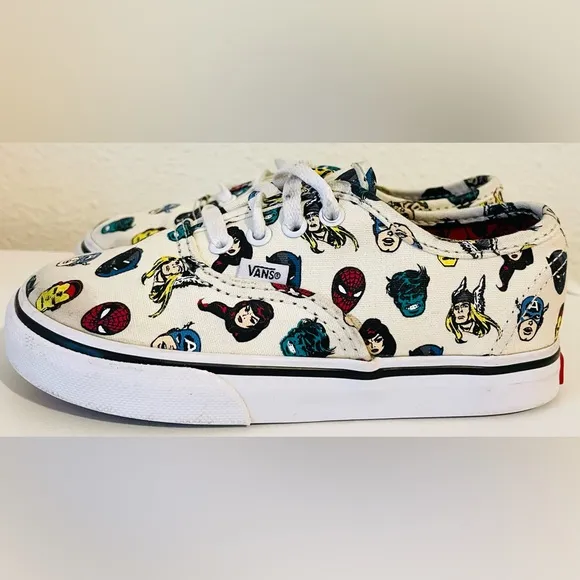 RARE🔥 VANS x Marvel Super Heros HEADS Authentic Sneakers Skateboarding 9.5 K