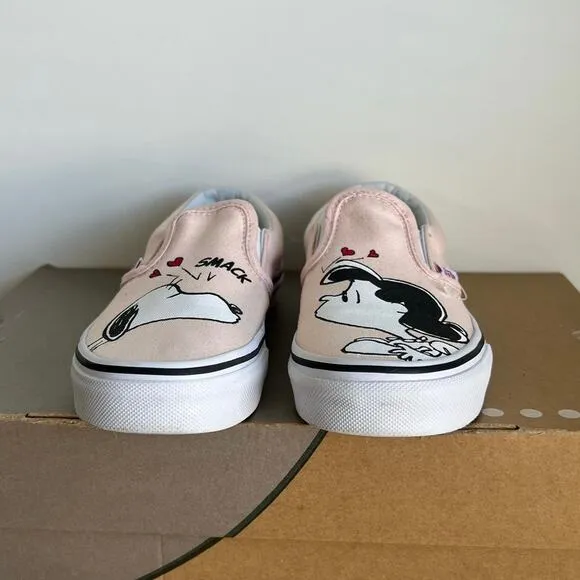 RARE Vans x Peanuts Classic Slip-On Smack/Pearl Kids Sneakers- SZ 1.5 Y