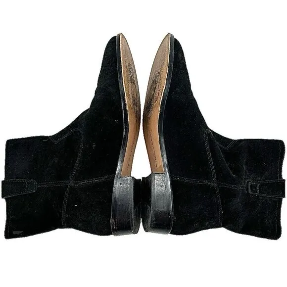 Rebecca Minkoff Chasidy Low-Heel Western Black Suede Booties Size 8