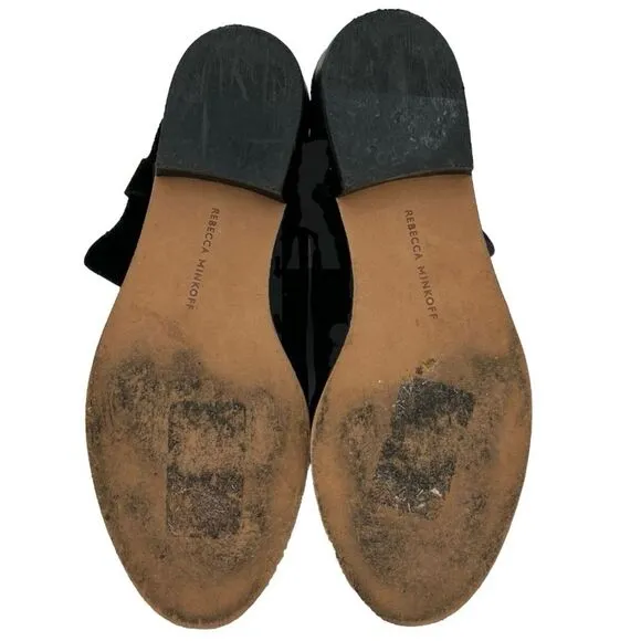 Rebecca Minkoff Chasidy Low-Heel Western Black Suede Booties Size 8