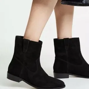 Rebecca Minkoff Chasidy Low-Heel Western Black Suede Booties Size 8