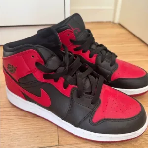 Red and Black High-Top Sneakers