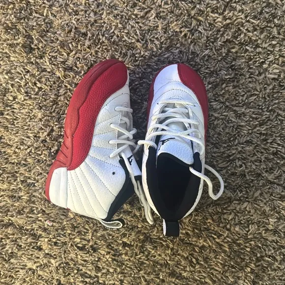 Red and White Nike Air Jordan 12 Sneakers