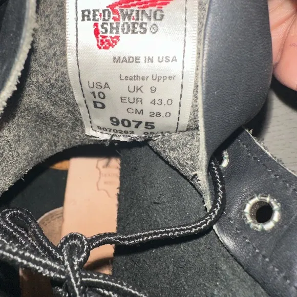 Red Wing Black Leather Moc Toe Boots