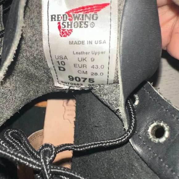 Red Wing Black Leather Moc Toe Boots