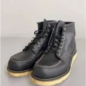 Red Wing Black Leather Moc Toe Boots