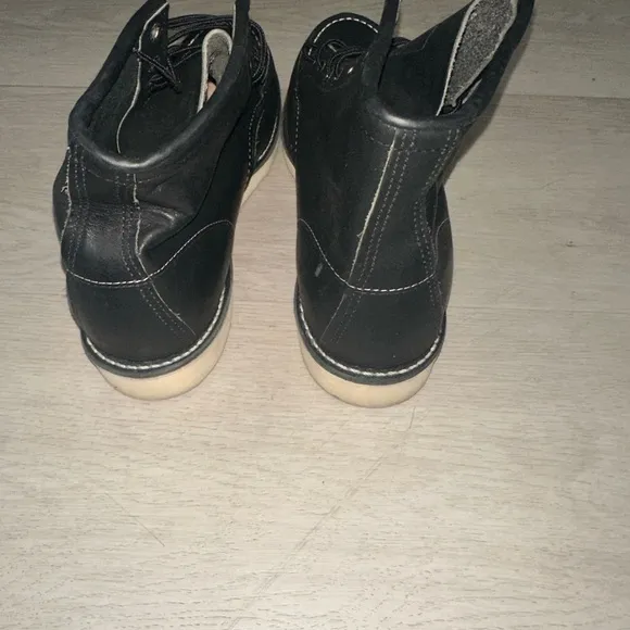 Red Wing Black Leather Moc Toe Boots