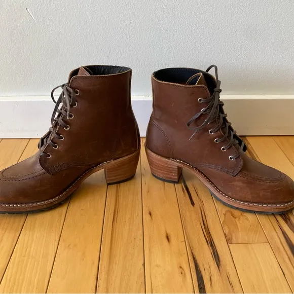 Red Wing Boots Clara Heeled Booties 3406 Amber Harness Leather Women’s Size 7 B