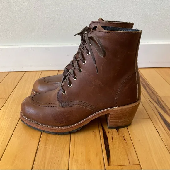 Red Wing Boots Clara Heeled Booties 3406 Amber Harness Leather Women’s Size 7 B