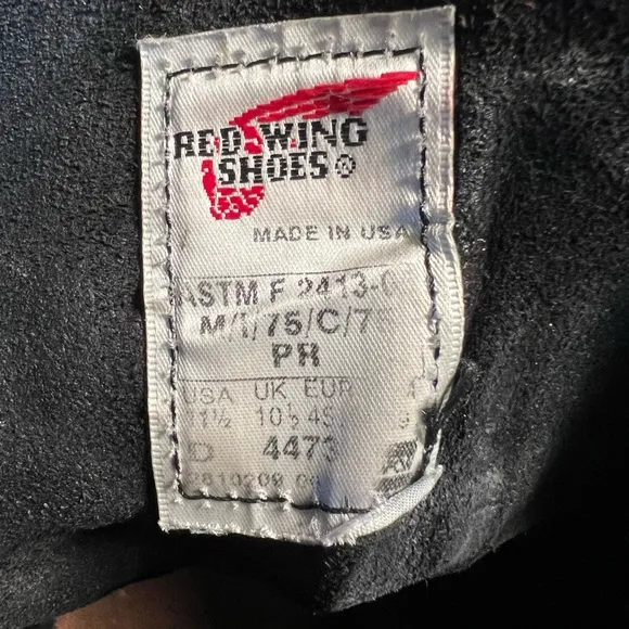 Red Wing Men's 4473 Steel Toe 11.5 D Combat Military Firefighter Black Zipper