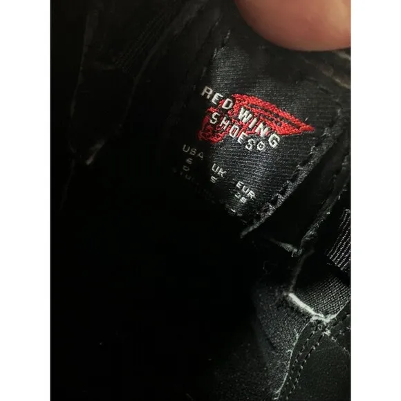 Red Wing Shoes 6646 Men’s 6 D Black Leather Steel Toe Safety Slip On (11/05)