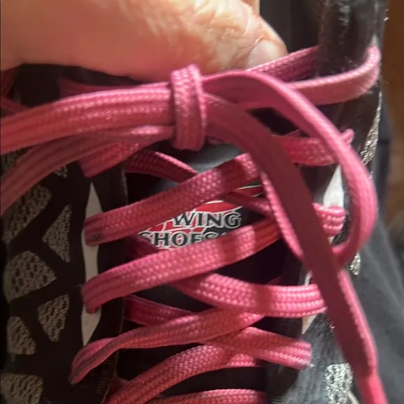 Red Wing Women’s Black and Pink Steel Toed Shoes Size 7