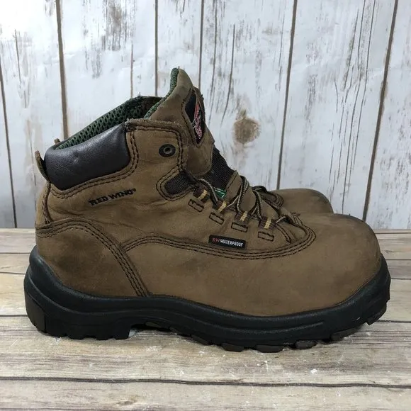 Red Wings Shoes King Toe Safety Boots Womens Size 7 Leather #3540 Brown Lace Up