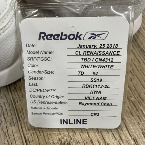 𝅺Reebok Baby White Casual Sneakers