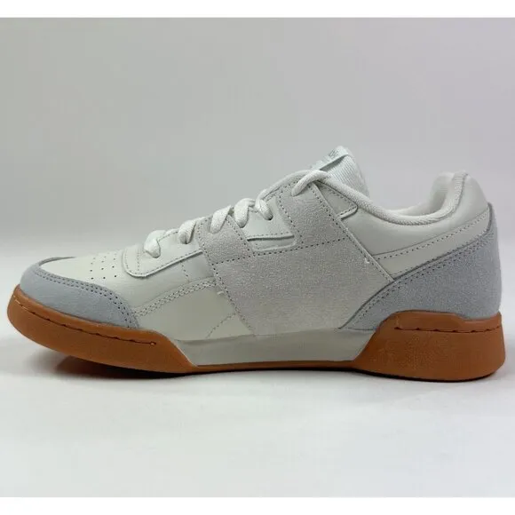 Reebok Classic Workout Plus Mens 8.5 White Gray Training Athletic Shoes GW7264