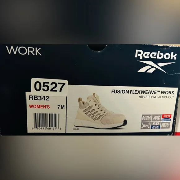 Reebok Fusion Flexweave™ Work EH Comp Toe Work Shoes Ivory Beige Size 7M New