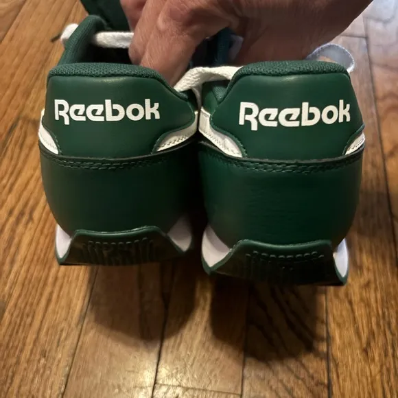 Reebok Green and White Sneakers Leather