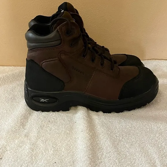 Reebok Leather Safety Steel Toe Shoes Sz 6 1/2