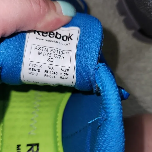 Reebok Sublite Cushion Work Alloy Safety Toe Size 8.5M Women's RB044 Blue,Memory