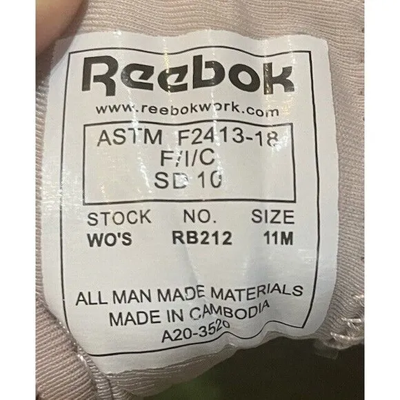 Reebok SubLite Legend Work Shoe Rose Gold  Composite Toe Size 11