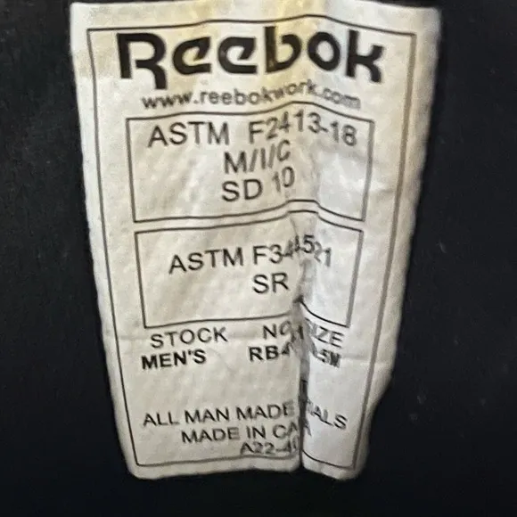 Reebok Sublite Safety Steel Toe Shoes Sz 10 1/2