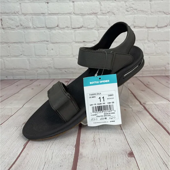 Reef Fanning Baja Brown Gum With Bottle Opener Sandals Mens Size 11