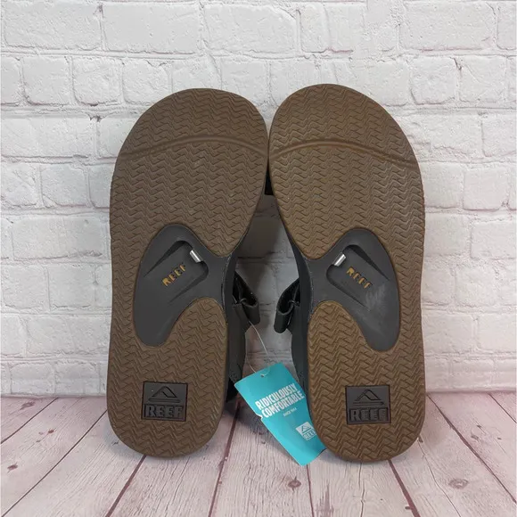 Reef Fanning Baja Brown Gum With Bottle Opener Sandals Mens Size 11