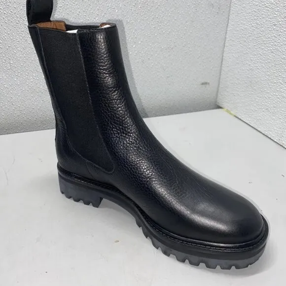 Reformation Katerina Lug Sole Chelsea Boots Black Size 7 Women’s Slip-On Leather