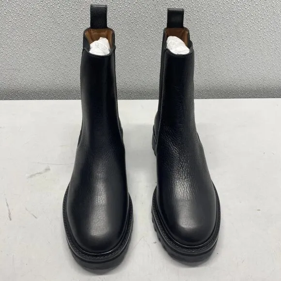 Reformation Katerina Lug Sole Chelsea Boots Black Size 7 Women’s Slip-On Leather