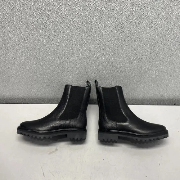 Reformation Katerina Lug Sole Chelsea Boots Black Size 7 Women’s Slip-On Leather