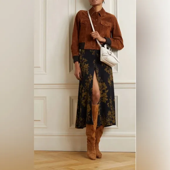 Reformation Zoe Floral Print Midi Skirt