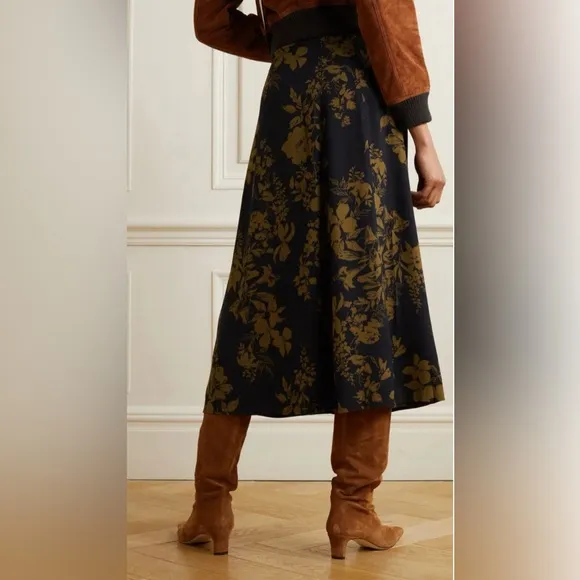 Reformation Zoe Floral Print Midi Skirt