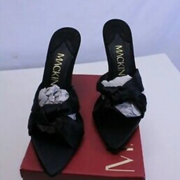 RESELLERS BUNDLE OF 4 NIB Black satin heels (runs small pls read)